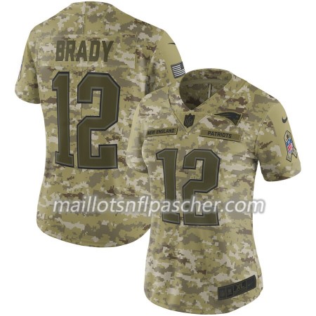 Maillot New England Patriots Tom Brady 12 Nike Salute to Service - Femme Maillot New England Patriots Tom Brady 12 Nike Salute to Service - Femme